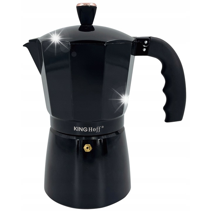 Espressor KINGHoff KH-1884, 9 csésze, alumínium, fekete, 450ml