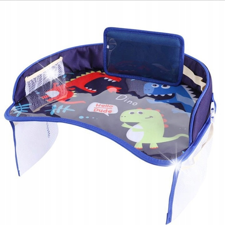 Masa de calatorie pentru copii DKM, organizator auto, model dinozauri, 0.35kg