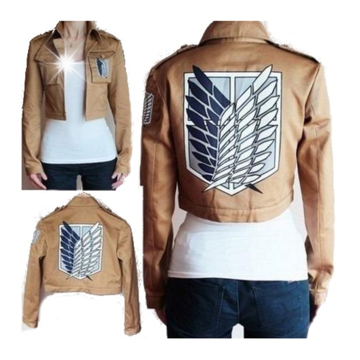 Jacheta DKM Attack on Titan, M, bumbac/microfibra, logo imprimat, roz