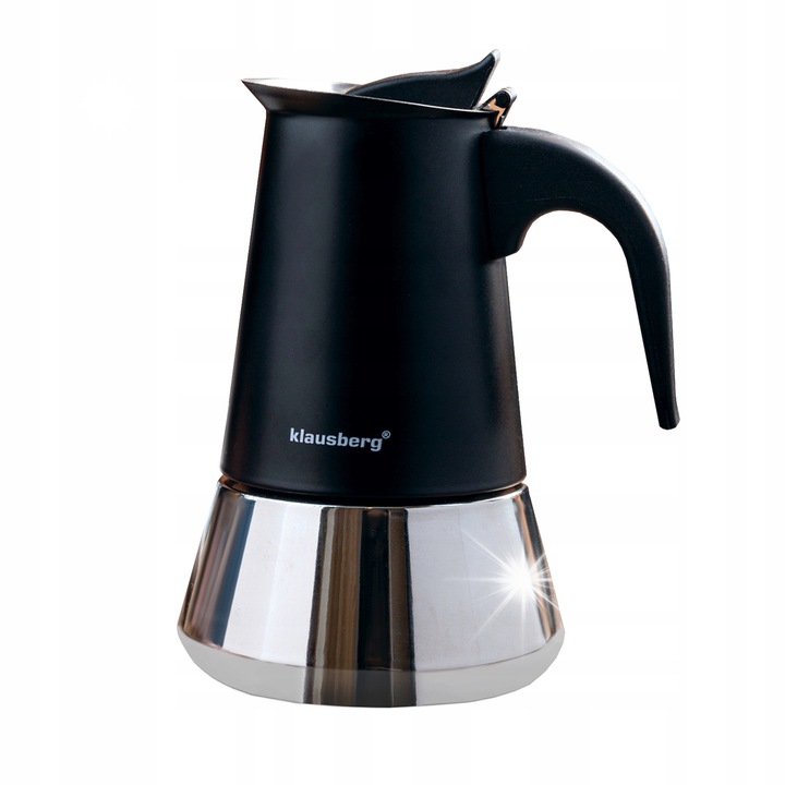 Kawiarka Klausberg KB-7844, 4 csésze, inox, fekete