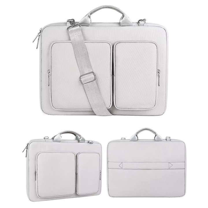 Geanta laptop DKM, 14-15,4 inch, waterproof, cu curea reglabila, 36x25x3,5cm, set de protectie 360