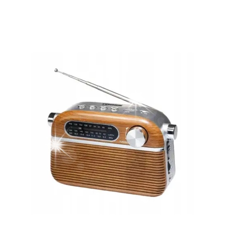 Radio portabil Tiross, Bluetooth, FM/AM/SW, alimentare AC/baterii, 220-240V, 2x D R20