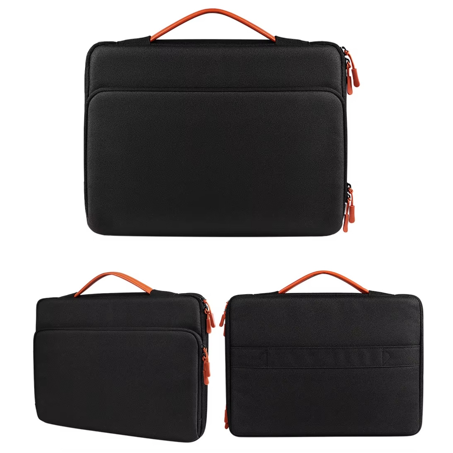Geanta laptop DKM, 15,6 inch, impermeabila, cu multiple compartimente, culoare neagra, dimensiuni 38,5x29,5x3,5 cm