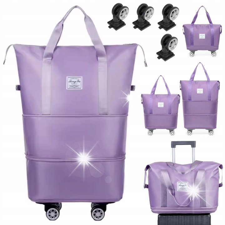 DKM Utazótáska, nagy, összecsukható, 4 kerékkel, vízálló, 40x20x70cm