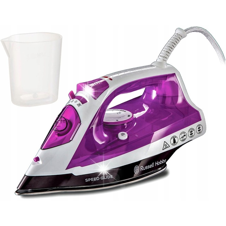 Парна ютия Russell Hobbs Supreme Steam Pro, 2400W, 40гр пара, 290мл, функция против прокапване, бяла