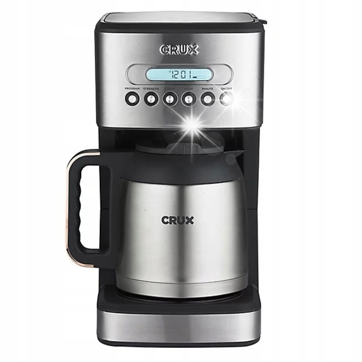 Espressor Crux, 10 cani, 1200W, Negru/Argintiu