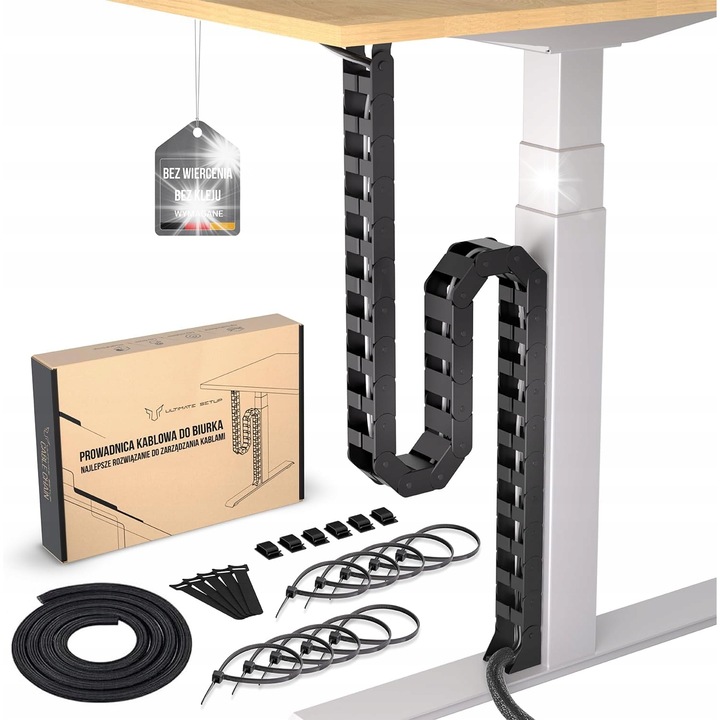 Organizator cabluri Spacetronik, 130cm, negru