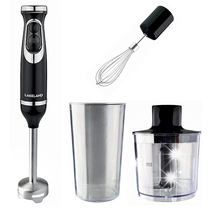 Set blender manual Lakeland, 600W, 5.5x21cm, negru/argintiu