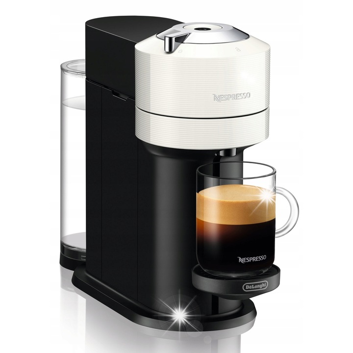 Espressor automat De'Longhi Vertuo Next, 1260 W, 19 bar, alb-negru, capacitate 1.1 l