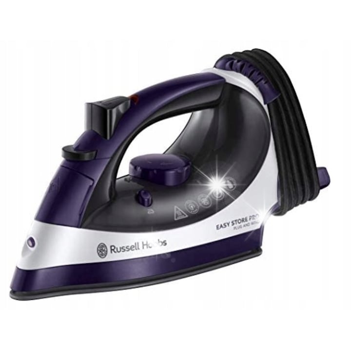 Парна ютия Russell Hobbs, 2400-2600W, функция против капене, 290-380мл, виолетова
