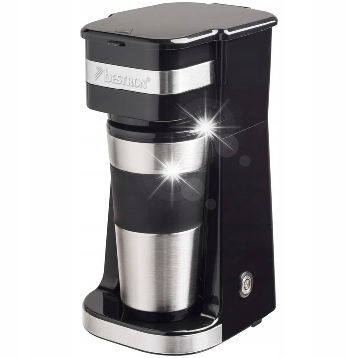 Espressor cu recipient termic Bestron, 750W, 0.42L, set cu cana termica