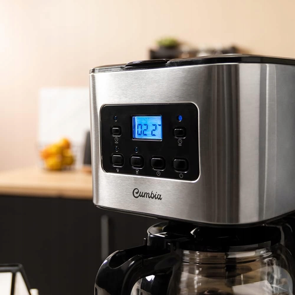 Cafetiere programabila Cecotec, 1,5L, inox, functie AutoClean, ecran LCD