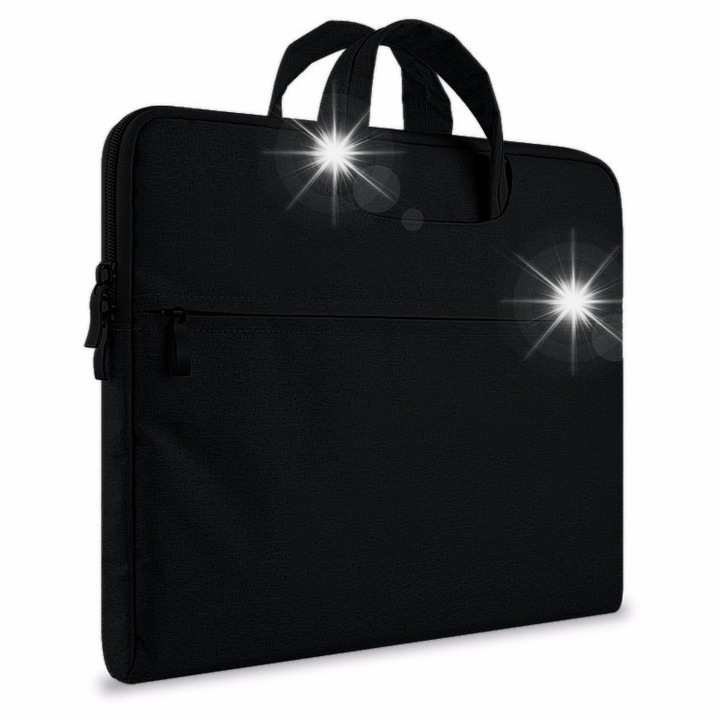 Geanta laptop DKM, 14-15 inch, neagra, 37,5x26x2,5cm, protectie impotriva zgarieturilor si apei