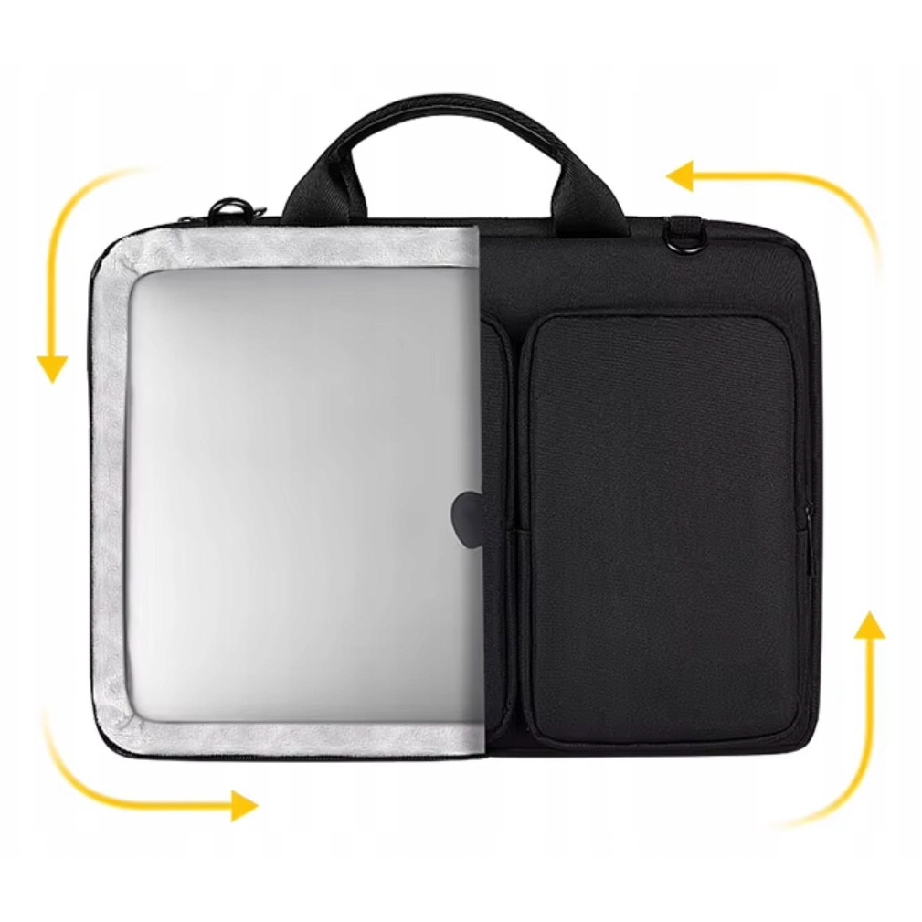 Geanta laptop DKM, 14-15,4 inch, waterproof, cu curea reglabila, 36x25x3,5cm, set de protectie 360