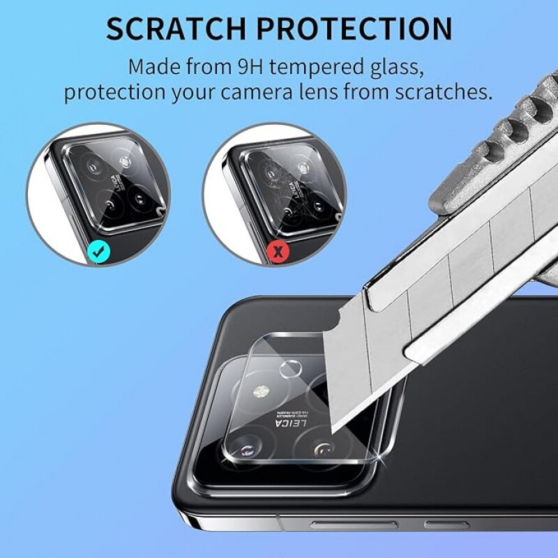 Folie protectie camera Xiaomi 14, set 2 bucati, sticla securizata transparenta 0.33mm 9H