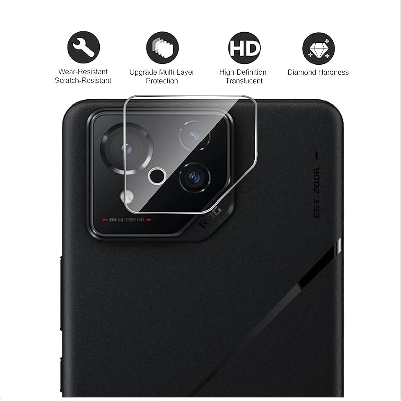 Set 2 Folii Protectie Camera Sticla Securizata Transparenta 9H pentru ASUS Rog Phone 9 / Rog Phone 9 Pro