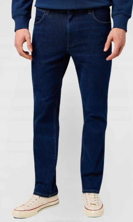 Blugi slim barbati Wrangler Larston, bumbac/poliester/elastan, albastru inchis