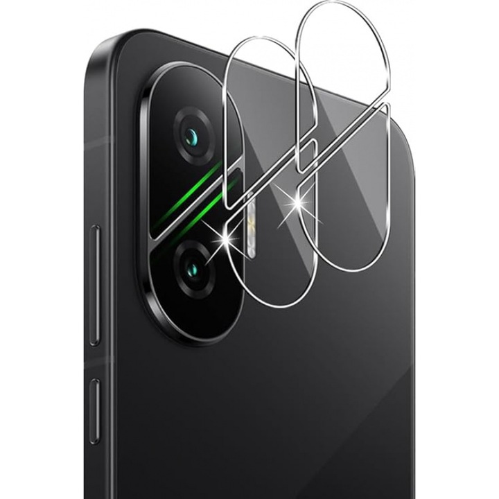 Комплект от 2 фолиа за защита на камерата за Xiaomi POCO F7, Закалено стъкло, Прозрачно, 9H, 0.33мм