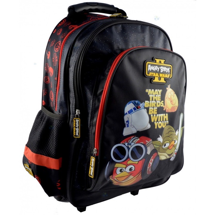 Раница Angry Birds Star Wars, 48x30x21 см, Черно/Розово