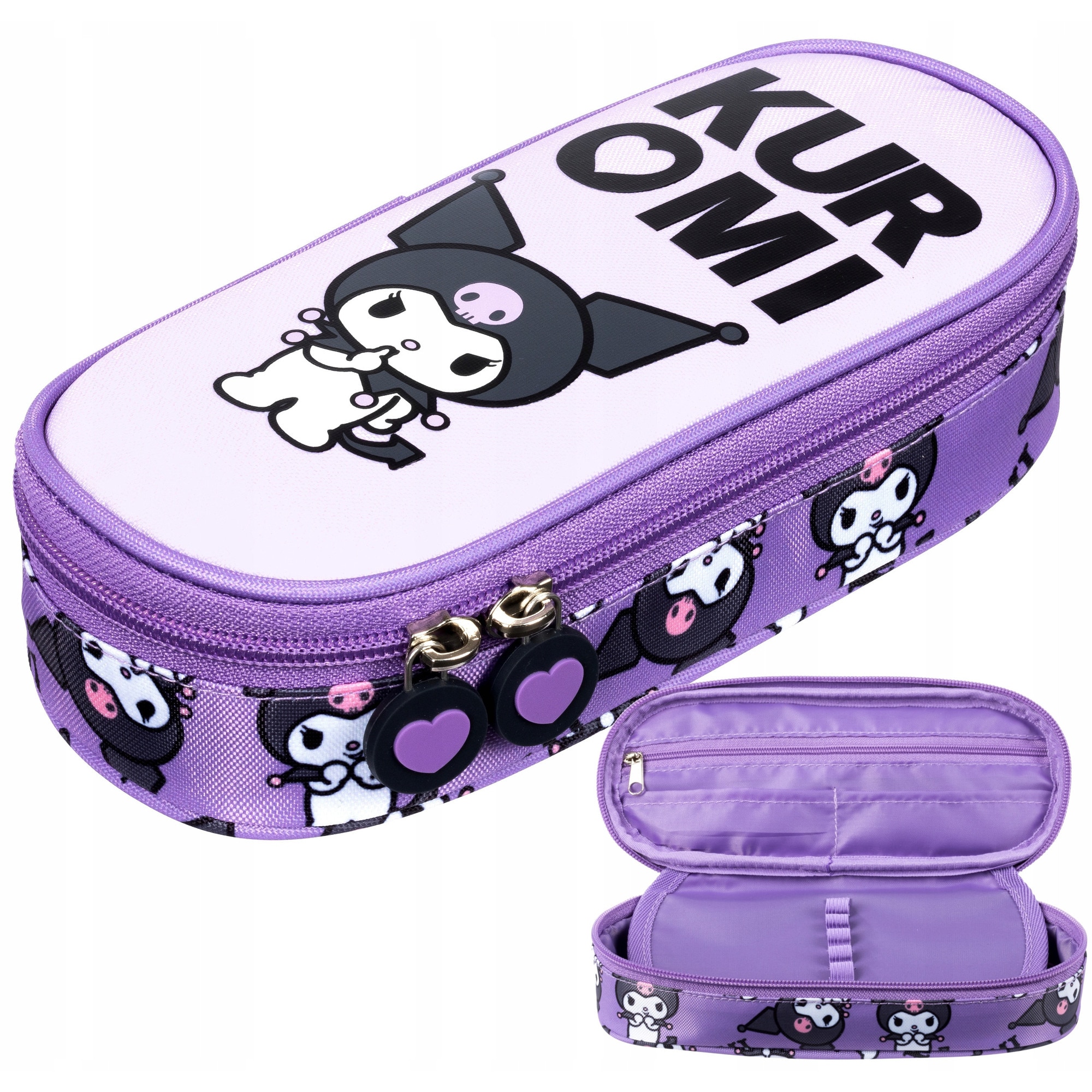 Set Ghiozdan Kuromi Violet 4 Compartimente, Penar, Geanta Pantofi
