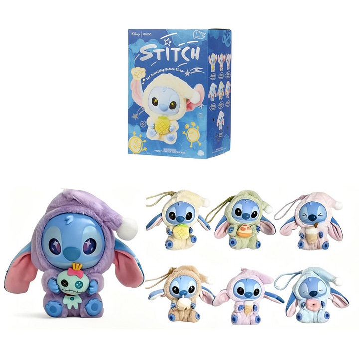 Фигурка изненада Стич, Mystery Blind Box Toy, мека, подходяща за деца и възрастни, син