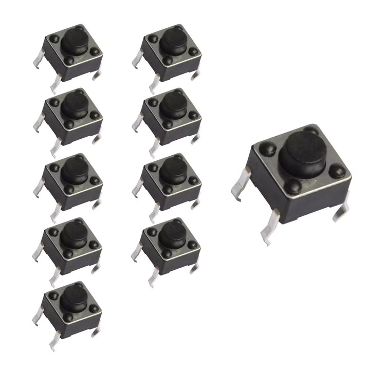 10 X Micro Intrerupator Cu Telecomanda Mik15 Dimensiuni Corp: 6, 0 Mm X 6, 0 Mm, Inaltime Buton: 5, 0 Mm