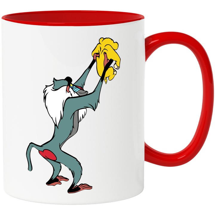 Cana Cu Regele Leu – Stele Dansatoare Vesela – Prietenie, Emotie si Curaj, Ceramica, 330ML, Cu Maner si Interior Rosu