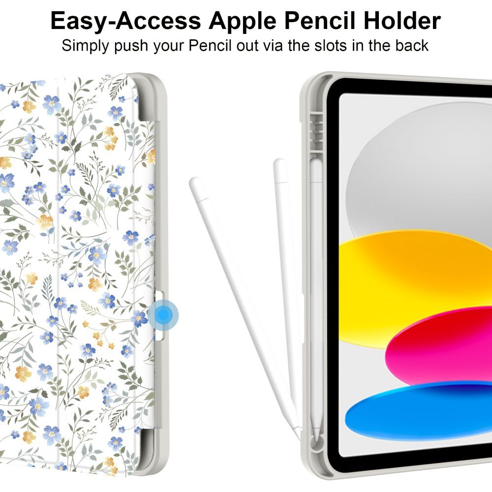 Husă smart cu model floral de primăvară și suport pentru creion pentru tableta iPad 2025 de 11 inch (iPad 11)