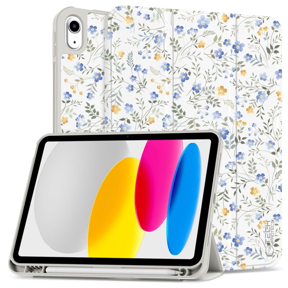 Husă smart cu model floral de primăvară și suport pentru creion pentru tableta iPad 2025 de 11 inch (iPad 11)