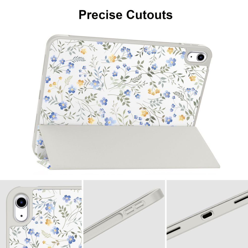 Husă smart cu model floral de primăvară și suport pentru creion pentru tableta iPad 2025 de 11 inch (iPad 11)
