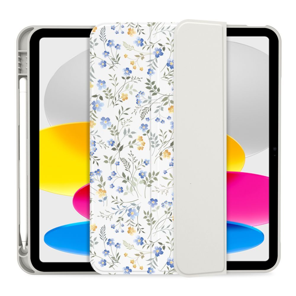 Husă smart cu model floral de primăvară și suport pentru creion pentru tableta iPad 2025 de 11 inch (iPad 11)