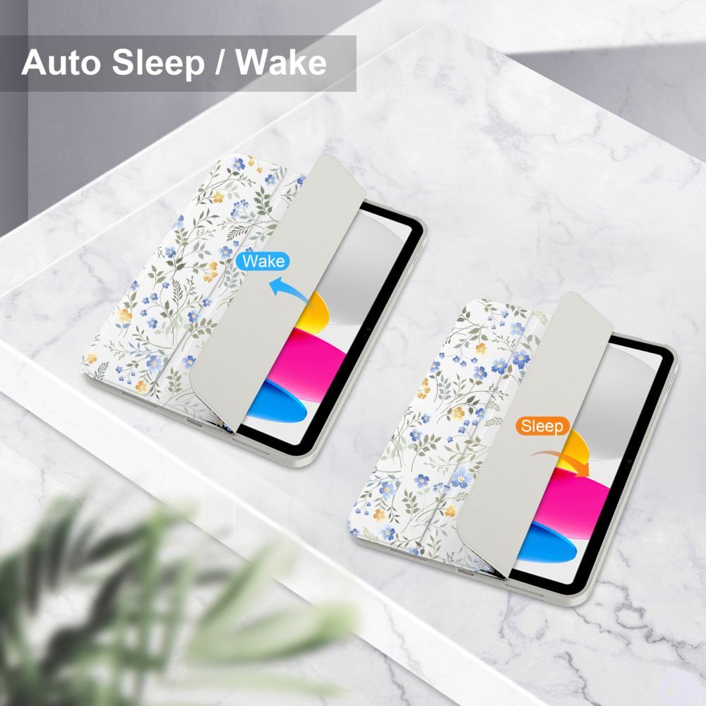 Husă smart cu model floral de primăvară și suport pentru creion pentru tableta iPad 2025 de 11 inch (iPad 11)