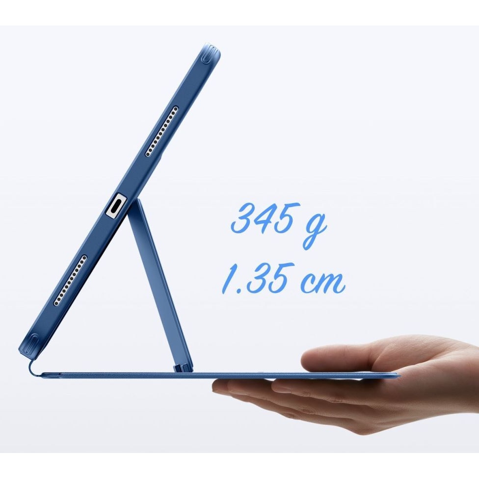 Tablete iPad 2025 11 inch (iPad 11) - Carcasă inteligentă ESR FLIP HYBRID albastră, cu suport pentru creion