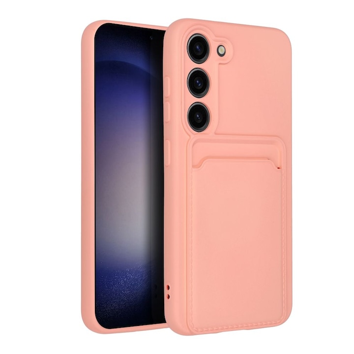 Samsung Galaxy S23 FE 5G Калъф за телефон съвместим - Forcell Cardтелефон - розов силиконов гръб с джоб за карти