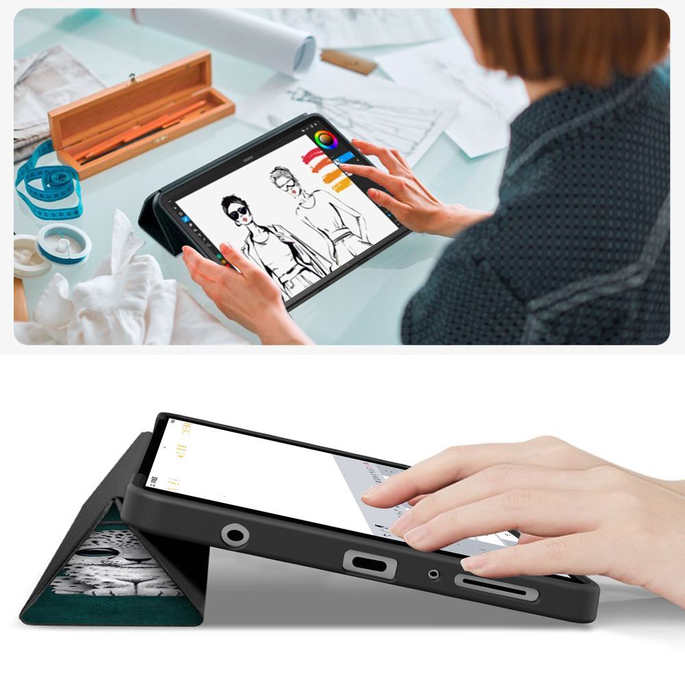 Husă tabletă Tokgalaxis compatibilă cu Samsung Galaxy Tab A11+ Plus (SM-X310, SM-X236) - Sad Cat