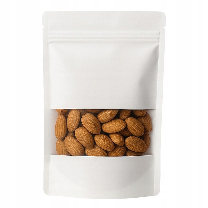 Set Pungi Doypack Alb Mat Cu Fereastra, Neopren, Material Rezistent, Inchidere Practica Cu Fermoar, 270 x 160 x 80 mm, 750 ml, 27 x 16 x 8 cm, Alb, 50 Buc