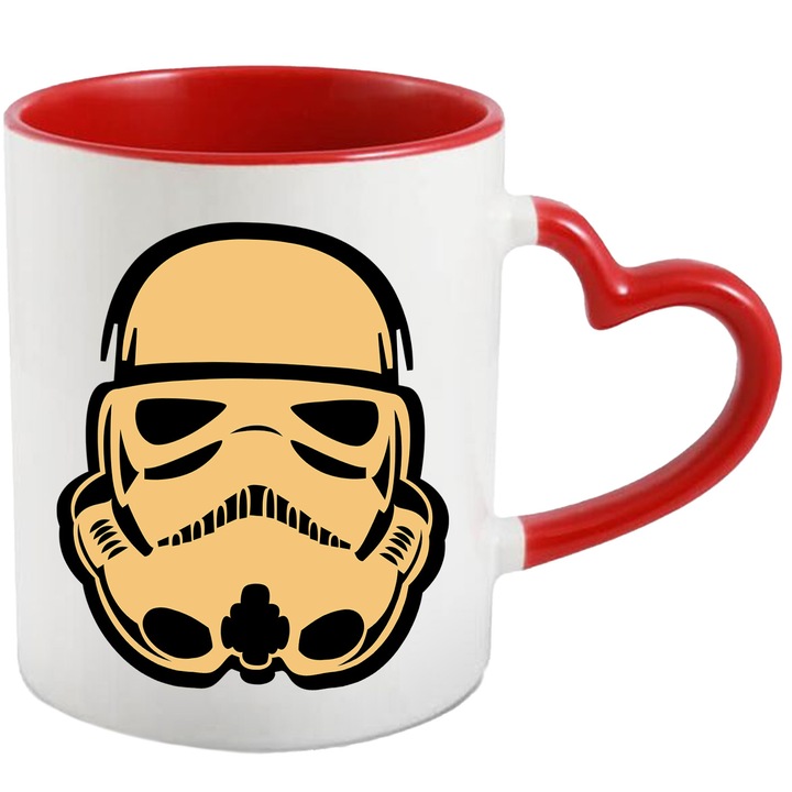 Cana Cu Star Wars – Stele Dansatoare Pixel Curajoase Pixel – Aventura, Copii si Magie, Ceramica, 330ML, Cu Maner Inima Rosie si Interior Rosu