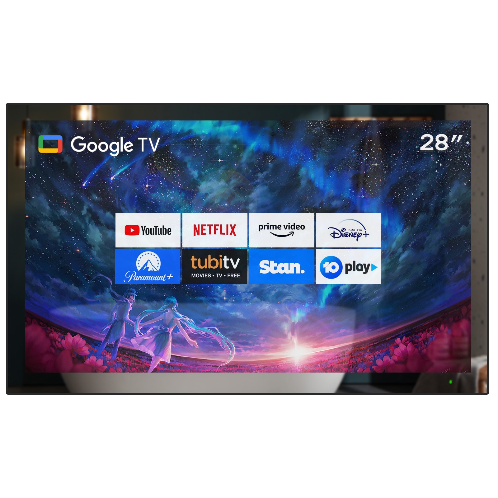 Soulaca Oglinda inteligenta de 28 inch TV 4K UHD IPX6 rezistenta la apa pentru baie Sistem Google Android WiFi Bluetooth Comanda vocala ATSC DTV Televizor Model nou