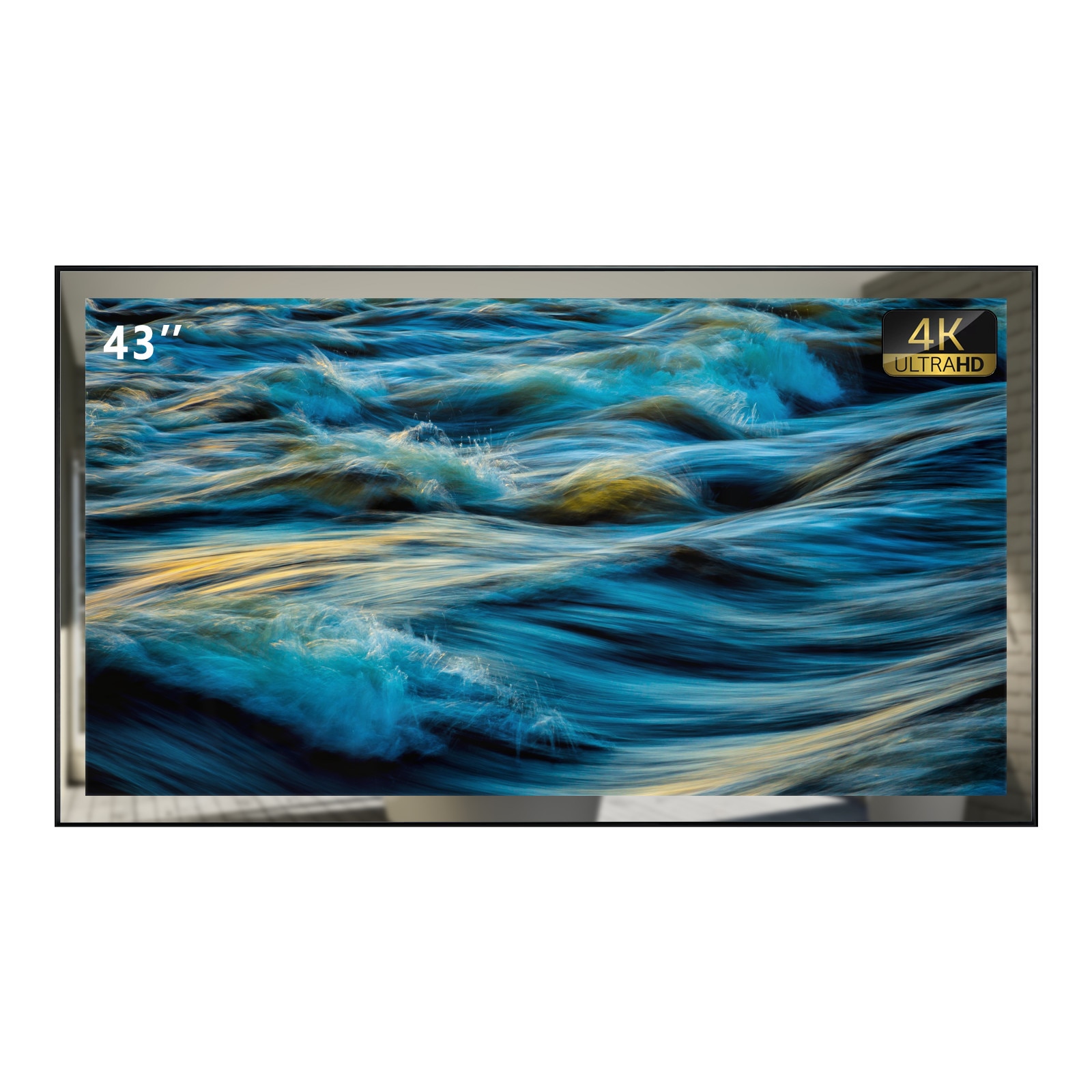 Televizor Smart Soulaca Oglinda 43 inch 4K IP65, Control vocal, Design fara rama, webOS