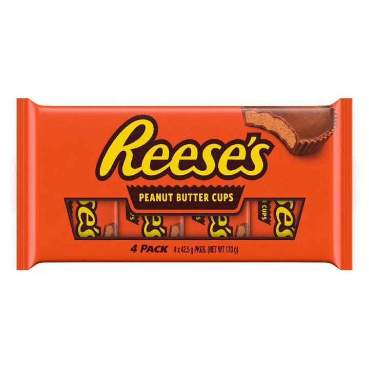 Reese's Ciocolata cu lapte si unt de arahide, pachet de 4, 170g