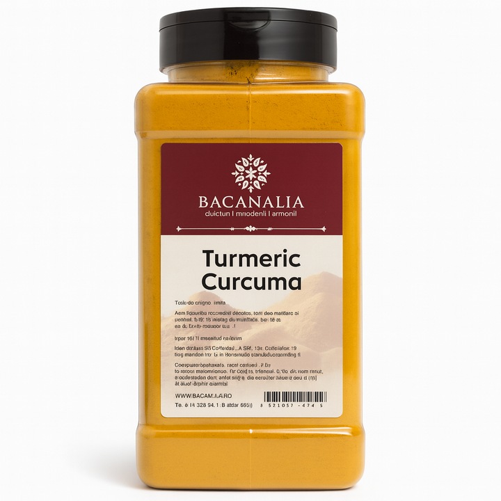 Turmeric (Curcuma) Pudra 600g – BACANALIA Condiment premium, 100% natural, Provenienta India