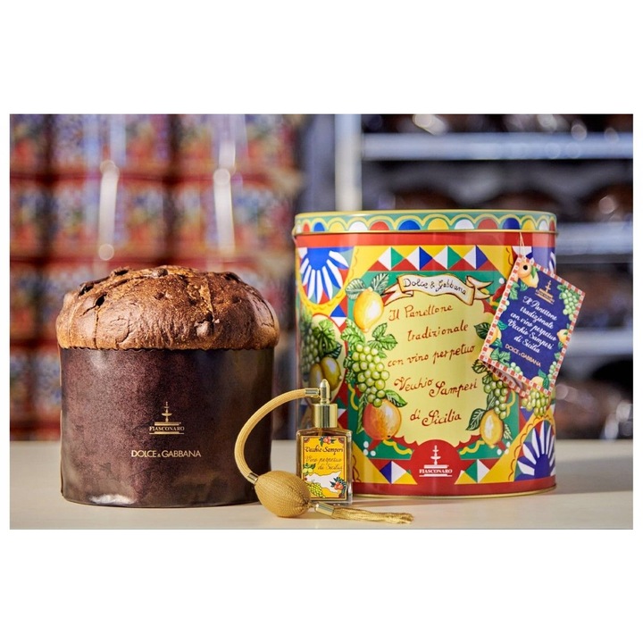 Panettone cu vin din Sicilia, 1 kg, Fiasconaro x Dolce & Gabbana
