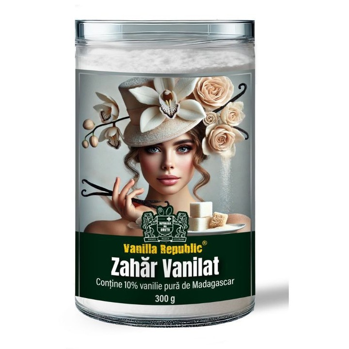 Zahar Vanilat Tos cu vanilie puda Madagascar, Vanilla Republic, 300g