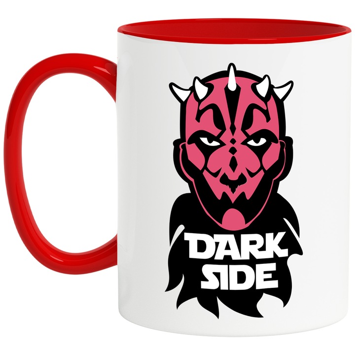 Cana Cu Star Wars – Fluturi Magici Pixel Vesel Sub Cer – Prietenie, Emotie si Curaj, Ceramica, 330ML, Cu Maner si Interior Rosu