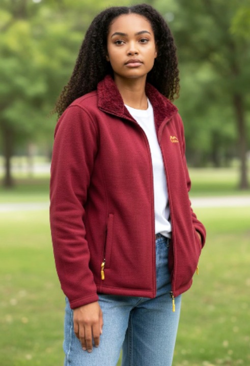 Hanorac dama polar, imblanit la interior, StarFashion, gros pentru iarna, Bordeaux