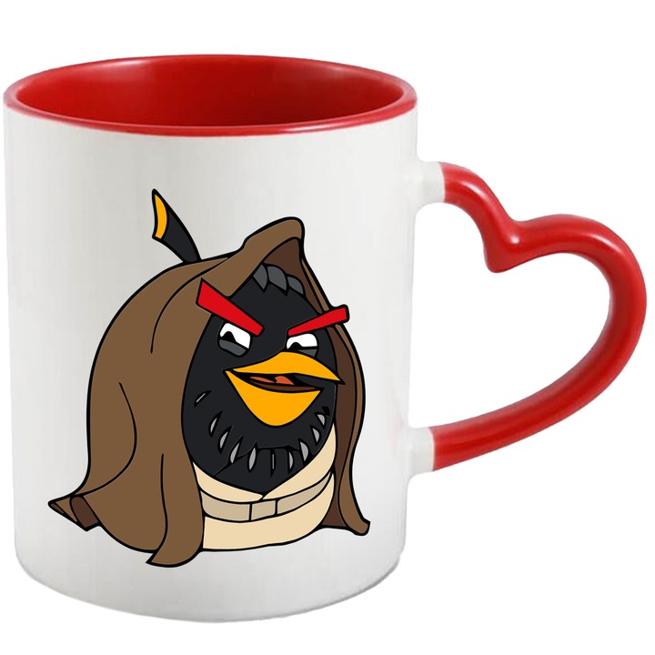 Cana Cu Star Wars – Zambetul Aventurii Pixel Curajos – Aventura, Copii si Magie, Ceramica, 330ML, Cu Maner Inima Rosie si Interior Rosu