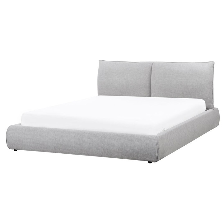 Pat cu lamele Vinay 160 x 200 cm Gri deschis