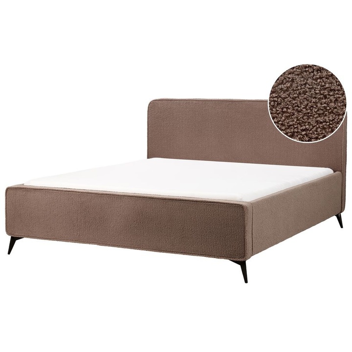 Pat cu lamele Boucle Valognes 180 x 200 cm Maro