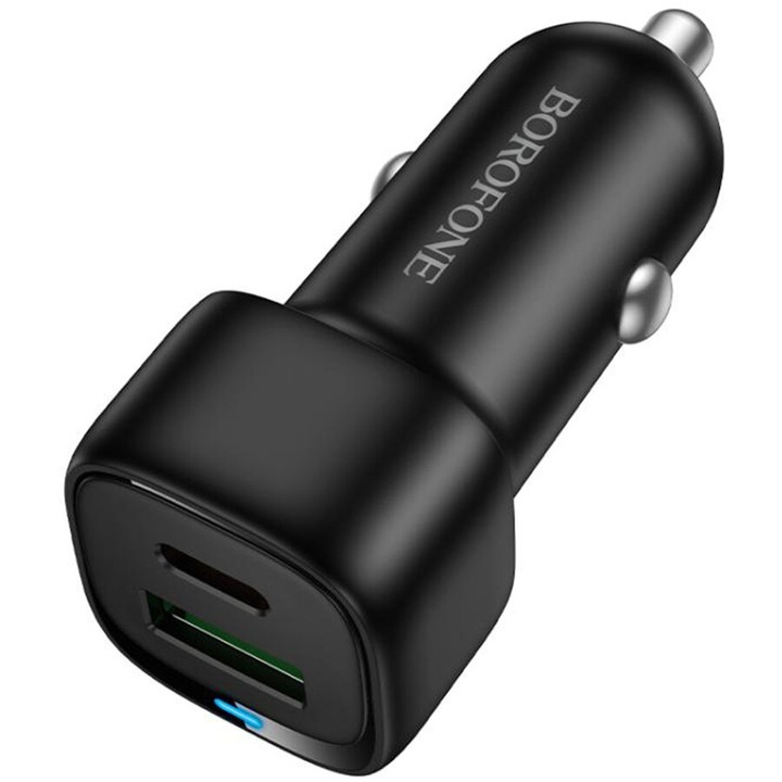 Încărcător rețea Borofone USB-A + USB-C PD 38W, Negru
