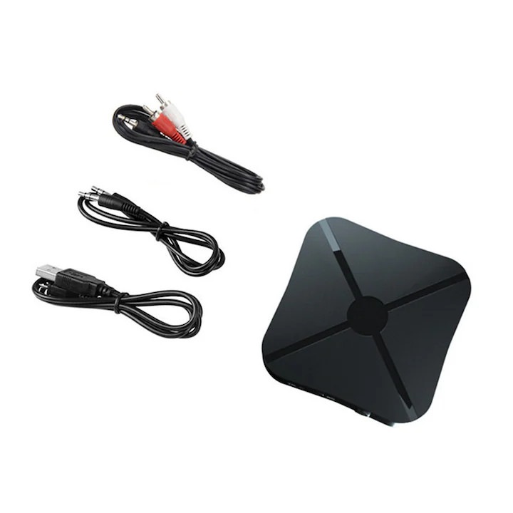 Безжичен адаптер, Bluetooth стойка за кола със свободни ръце, KN319, черен